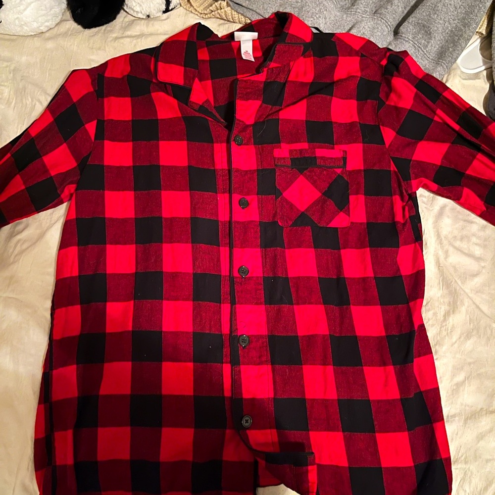 Men’s red and black flannel